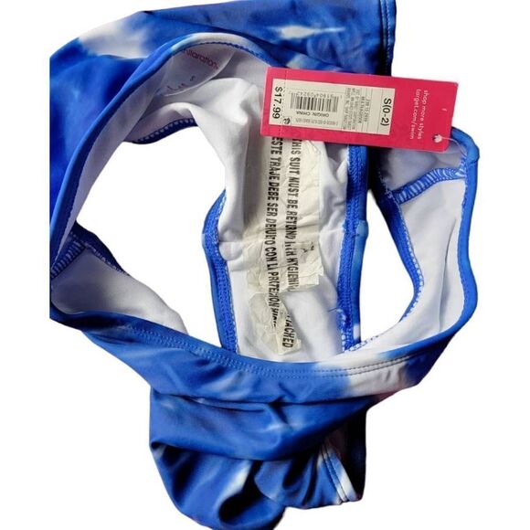 Xhilaration Blue High Leg High Waist Bikini Bottom Small Juniors 0-2 - Picture 3 of 4